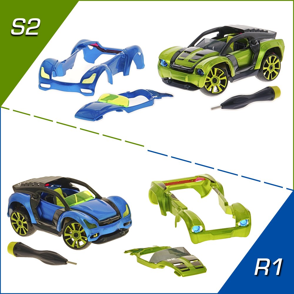 Modarri Delux S2 Muscle Car Build Your Car Kit Toy Set - Ultimate Toy Car: Make Your Own Car Toy - For Thousands of Designs - Real Steering