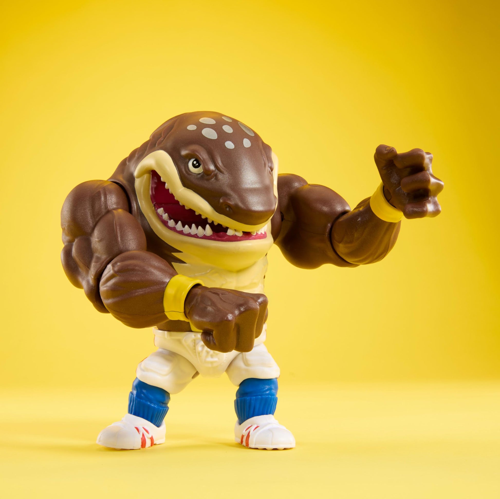 Mattel Street Sharks Action Figure with Bite & Slam Motion, Big Slammu Collectible Toy Inspired by 90s TV Half-Man Half-Shark Hero, 6-Inch