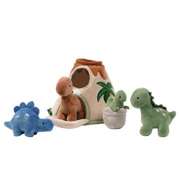 Lambs & Ivy Dino-Might Plush Dinosaur Volcano Interactive Soft Toy Play Set