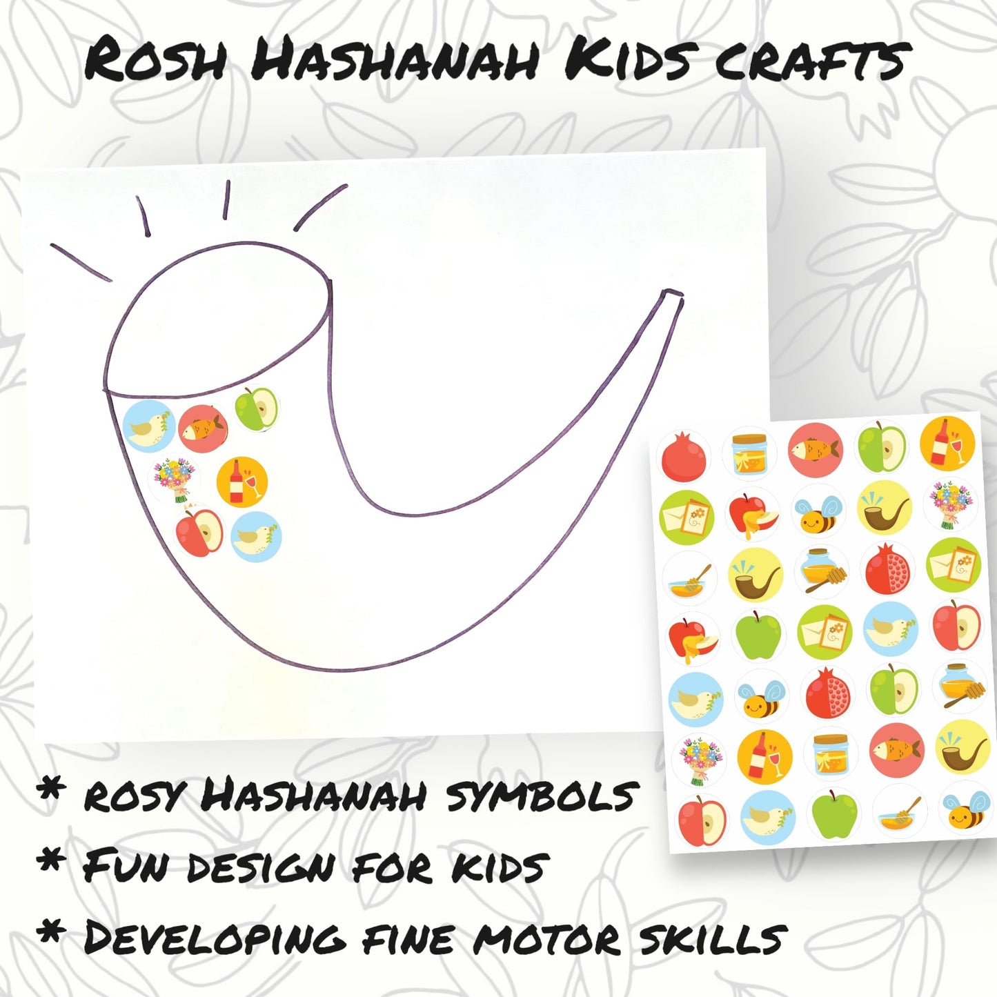 670Pcs Rosh Hashanah Stickers - Rosh Hashanah Sticker Set for Kids and Classroom Decorations, Arts and Crafts, Shana Tova Cards and Gifts, Party
