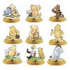 9PCS Classic Winnie Centerpieces Decorations, Winnie Honeycomb Centerpieces for Birthday Party Baby Shower Decorations Table Centerpieces Table Topper