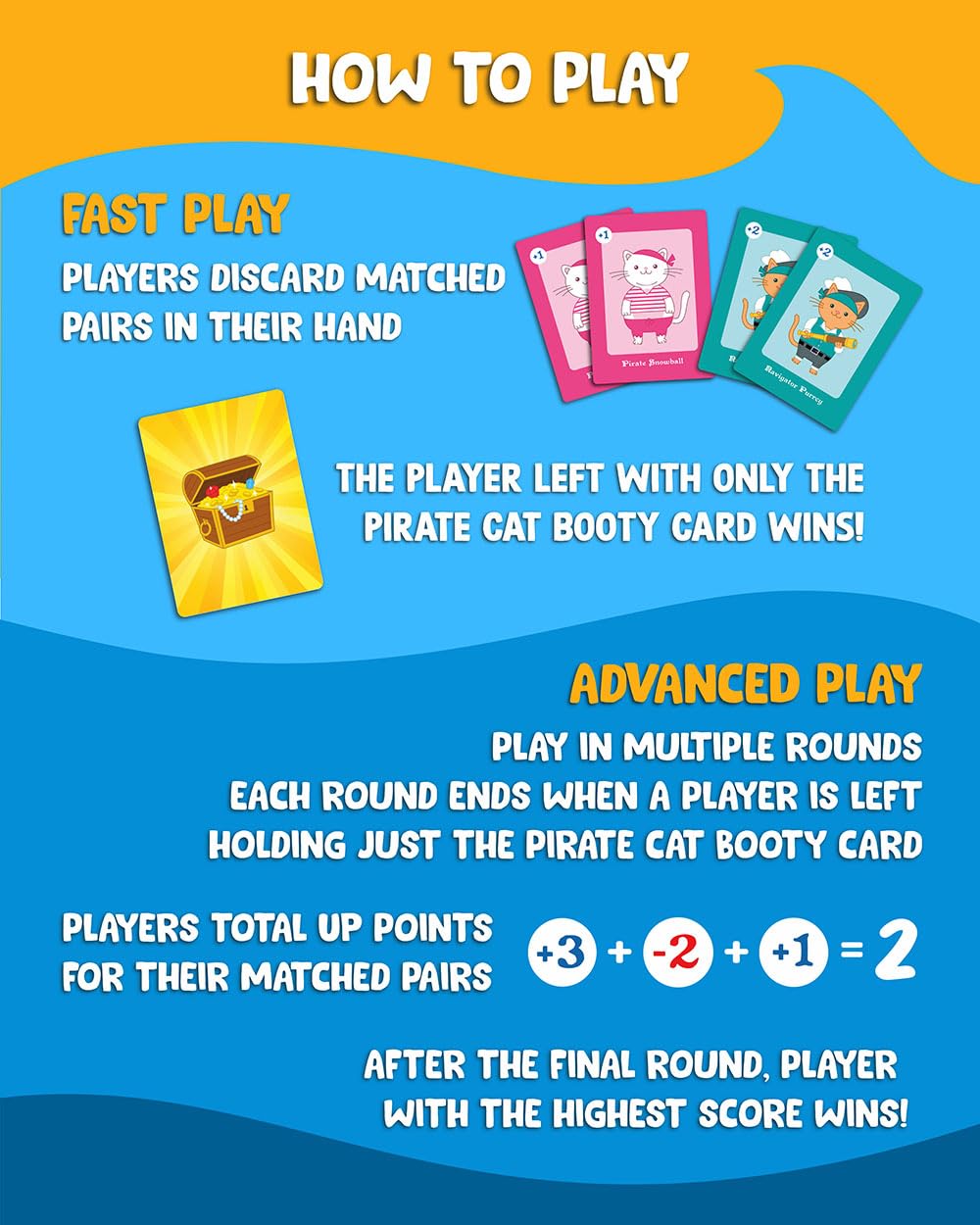 Pirate Cat Booty! A Fun Family Card Game for Kids and Adults Ages 4 and up, 2-8 Players