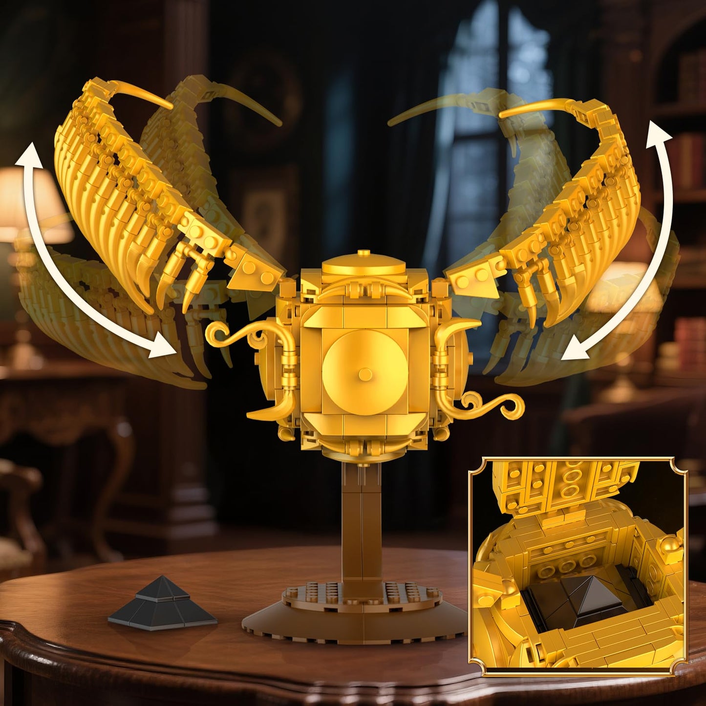 Vziimo Golden Fidget Spinner Building Set, MOC Ideas Magic Golden Ball Model Kit, Creative HP Gift Toys for Teens Adults (371 PCS)