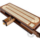House of Cribbage - Continuous Cribbage Board Inlaid in Teak Wood/Maple Wood - 4 Track - Separate Storage Space for Two Deck of Cards & Pegs