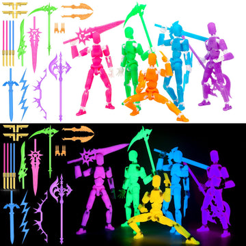 Luminous Titan 13 Action Figures Set, ?5-Pack?3D Printed Toys T Dummy 13