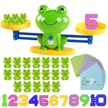 ISMETACU Frog Balance Math Toy for Preschool - Cool Counting Manipulatives and STEM Learning Materials for Kids Ages 5-7, Fun Number Match Activity