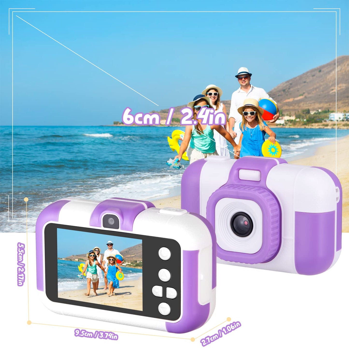 SUZIYO Children Camera, Birthday Electronic Toys for Kids, Upgrade Toddlers Selfie Digital Camcorder 1080P for Age 4-7 Years Old Boys Girls with 32G