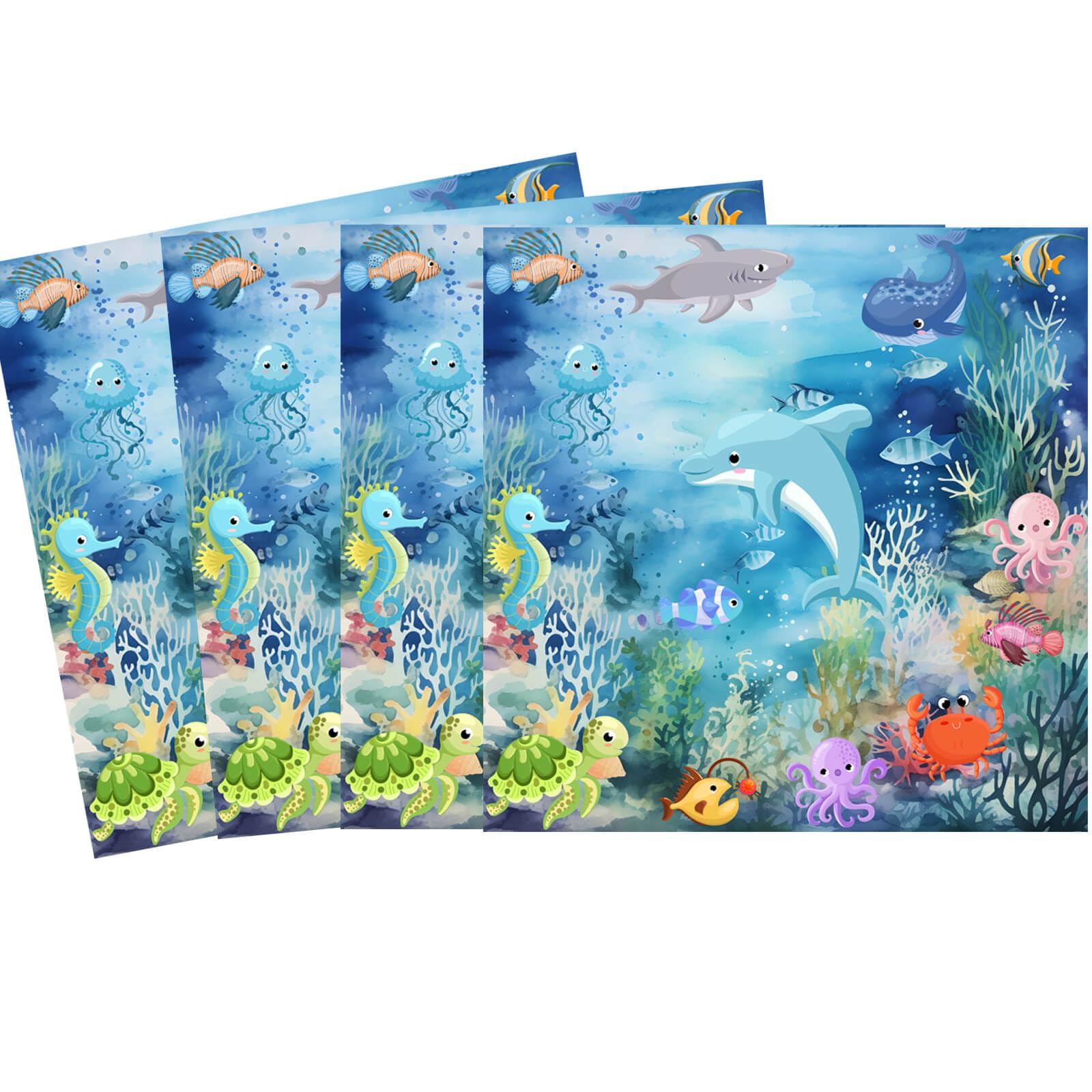 Ocean Under The Sea Party Paper Napkins 60pcs Ocean Party Decor Sea Animal Disposable Napkins for Underwater World Sea Life Theme Baby Shower 1st 2nd