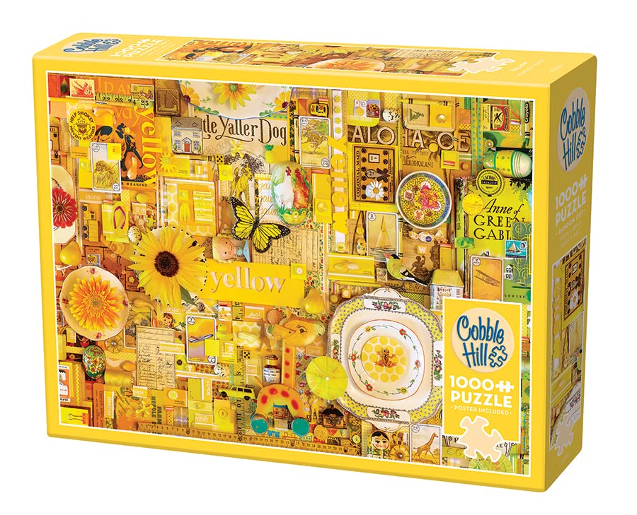 Cobble Hill 1000 Piece Puzzle - Rainbow Collection: Yellow - Sample Poster Included