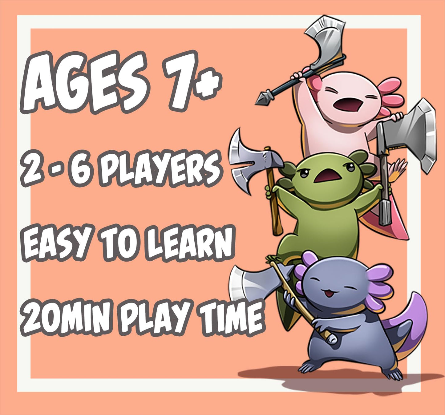Axe-A-Lot-L - A Comical Limb-Chopping Party Game for 2-6 Players On Family Game Night - for Axolotl Fans Ages 7 and Up 162 Cards