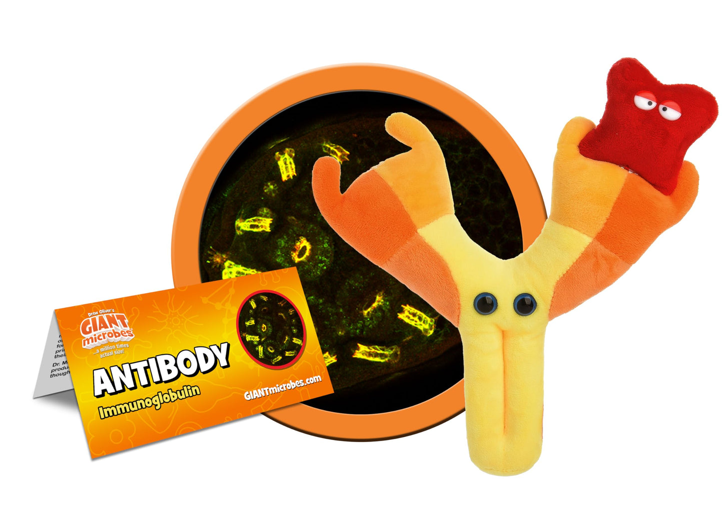 GIANTmicrobes Antibody Plush, Blood Bank, Hematology Gifts, Infectious Disease Doctor Gift, Get Well Gifts, Blood Cells. Pharmacist Gift