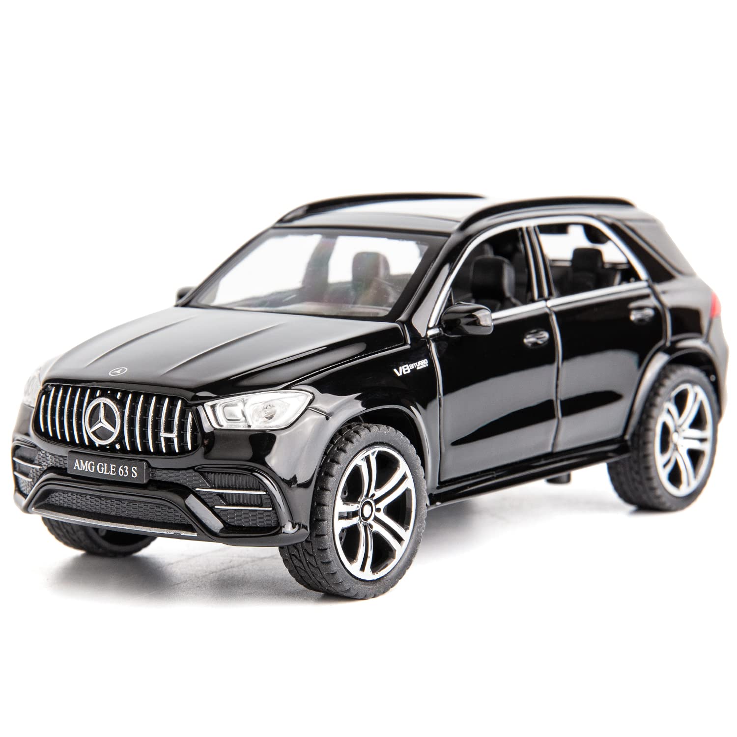 WAKAKAC 1/32 Scale AMG GLE 63S SUV Toy Car, Alloy Diecast Collectible Pull Back Car Model with Light and Sound Toy Vehicles for Adults Boys Girls Gift