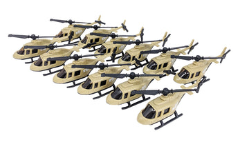 12 pc Military Helicopters Diorama Sets Toy Aircraft Carriers Army Playsets