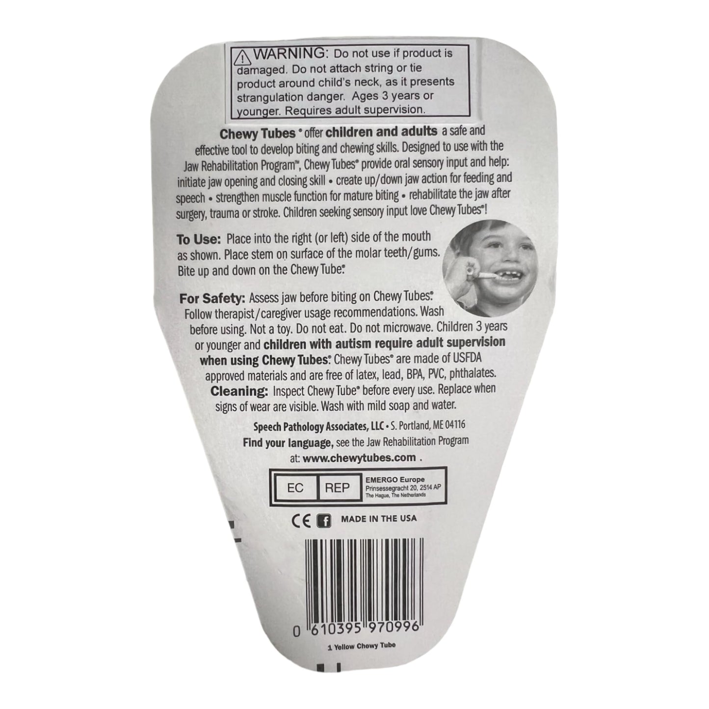 Chewy Tubes, Pack of 2 Yellow (Small) Chewy Tubes - Pediatric and Adult Sensory Treatment Tool
