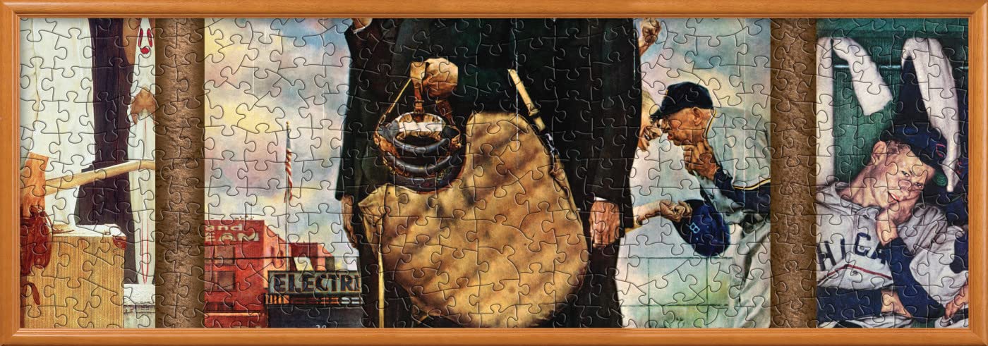 MasterPieces 1000 Piece Jigsaw Puzzle for Adults, Family, Or Kids - Baseball Collection by Norman Rockwell - 13"x39"