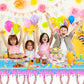 OUAOCZH 3Pcs Baseball Ice Cream Drip Birtrhday Party Tablecloth |108 x 54 Inch| Ice Cream Drip Summer Themed Plastic Tablecover Party Supplies
