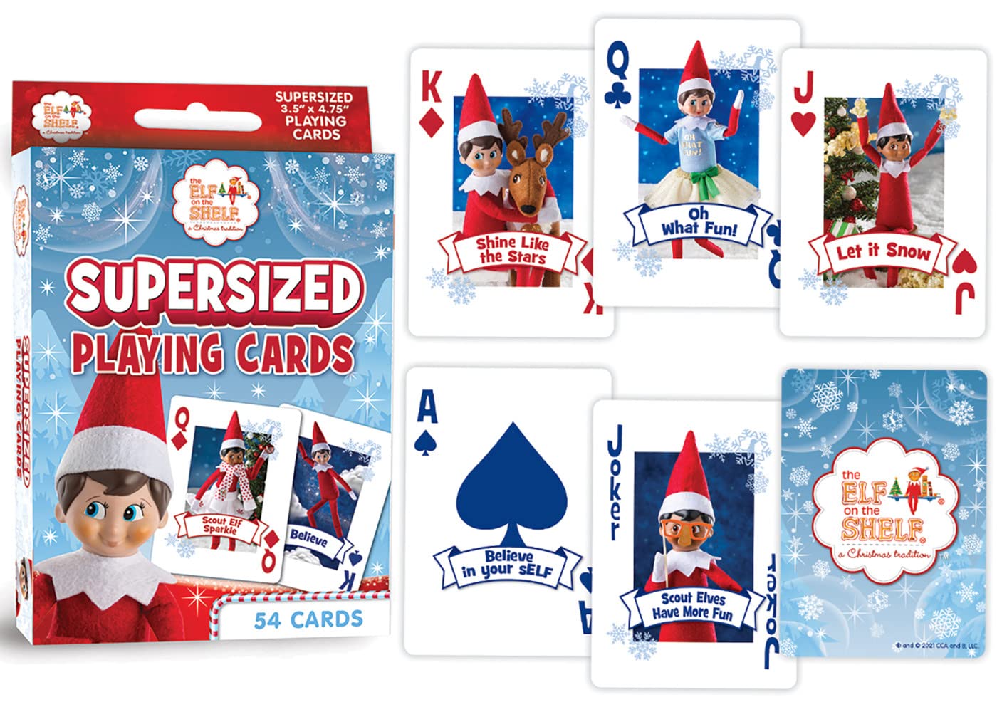 MasterPieces Licensed Kids Games - Elf on The Shelf - Supersized Playing Cards Games for Kids & Family, Laugh and Learn