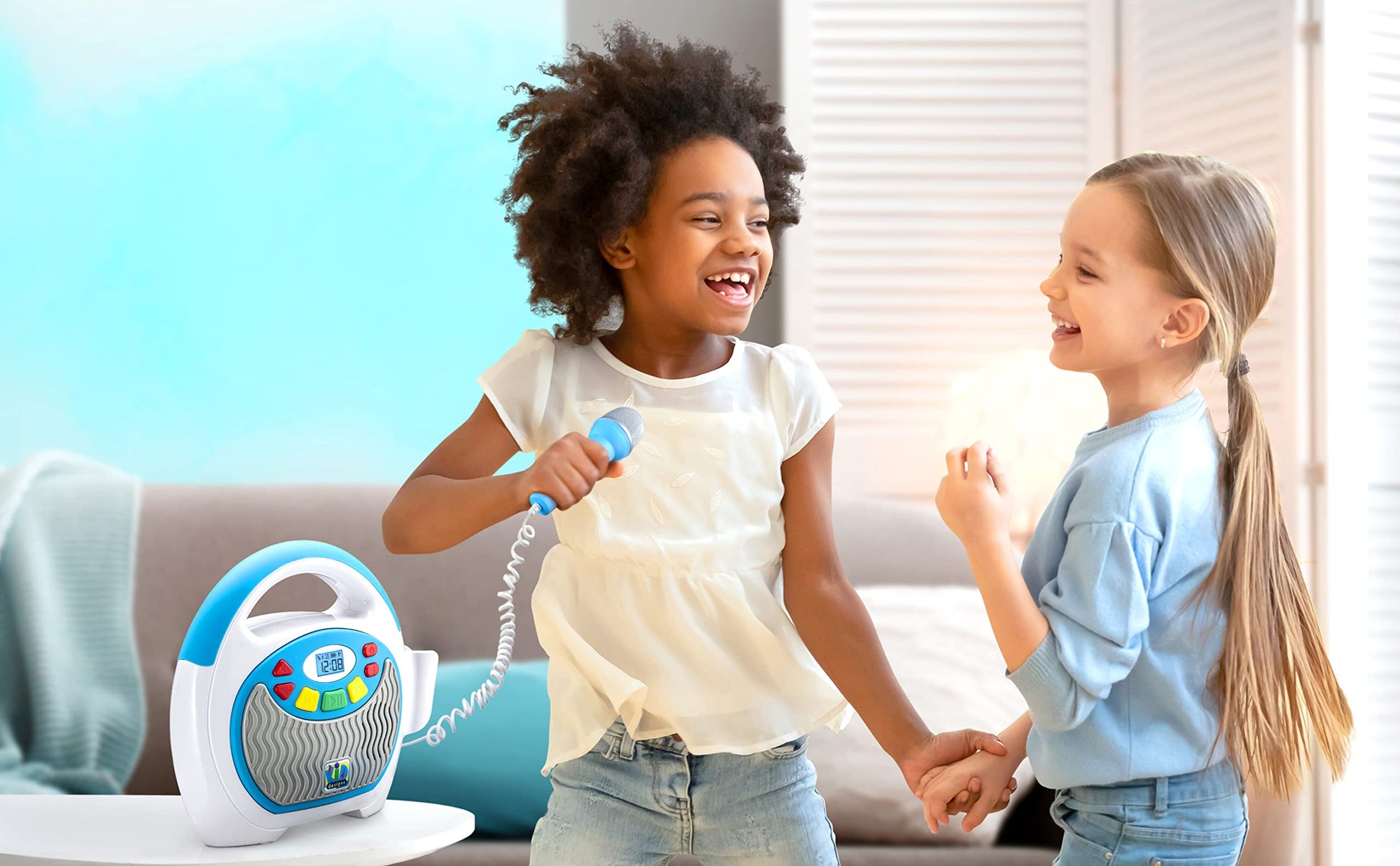 eKids Mother Goose Club Karaoke Machine for Kids with Microphone and Built-in Nursery Rhymes