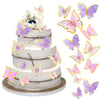 60Pcs Butterfly Cupcake Topper Pink Purple Gold Butterflies