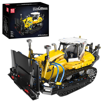 Mould King 19019 Bulldozer Building Kit with Pneumatic Cylinders, Excavator Construction Engineering Toy for Adults, Buildable Creative Model as