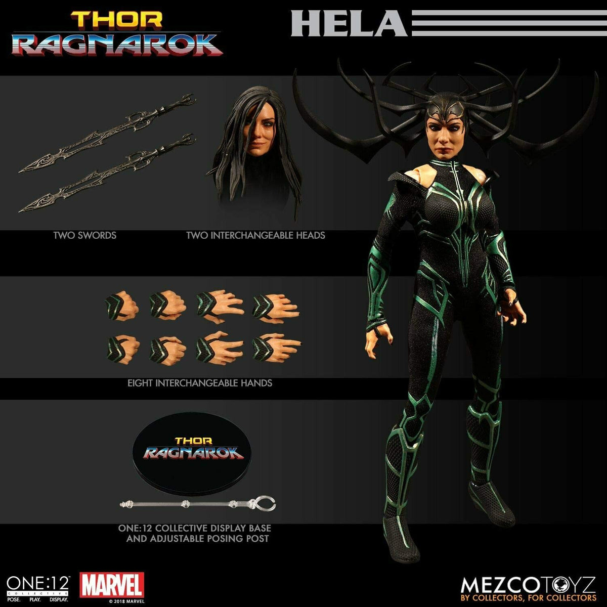 Mezco Toys One: 12 Collective: Marvel Thor Ragnarok Hela Action Figure, Multi-Colored, Standard (MAY189820)