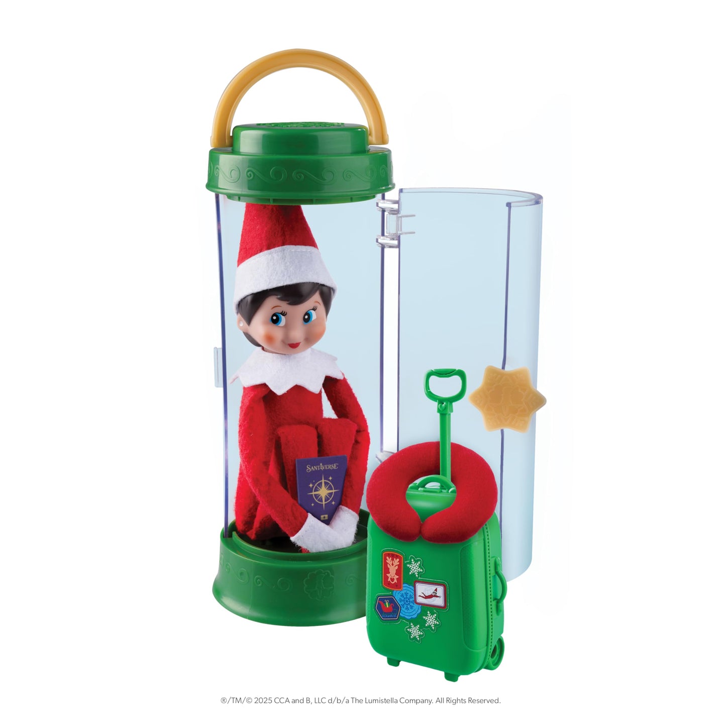 The Elf on the Shelf Scout Elf Carrier Limited 20th Anniversary Edition Kit - Commemorative See-Thru Scout Carrier and Accessories - Scout Elf Not