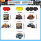 12 Pcs Monster Truck Hanging Swirls Monster Truck Birthday Decorations, Monster Truck Party Decorations, Monster Truck Decorations for Boys Kids