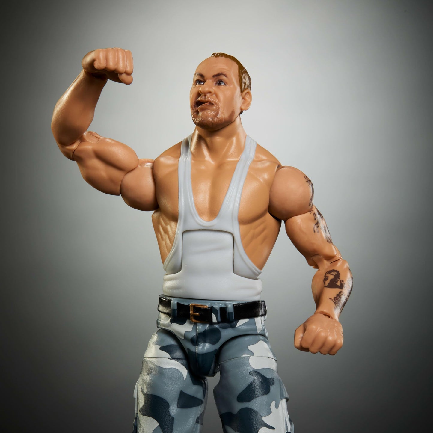 Mattel WWE Elite Collection Action Figure & Accessories, Premium Live Event Bushwhacker Luke with Interchangeable Hands & Build-A-Figure Pieces