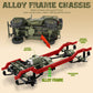 toylefun 1/10 Scale RC Military SUV, Remote Control 4WD Off-Road Vehicle with Alloy Frame Chassis, with Winch and Capstan, Army Vehicle with Opening
