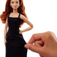 Barbie Basics Model 04 Collector Doll with Red Curly Hair, Black Mini Dress & platform shoes, Universal-fit Fashions, Posable Petite Body & Swappable