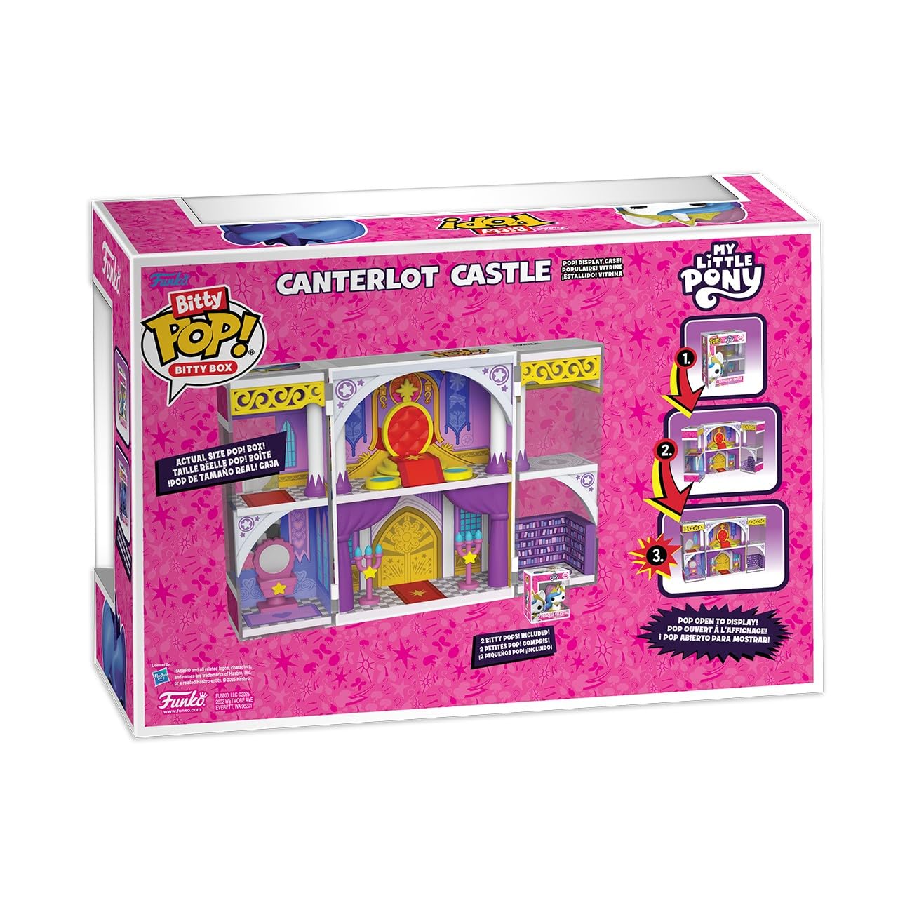 Funko Pop! Bitty Boxes: My Little Pony - Canterlot Castle Playset - Princess Luna and Princess Celestia - Collectable Display Case with Interior Scene