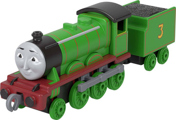 Thomas & Friends by Fisher-Price Train, Large Push-Along Die-Cast Henry Engine & Cargo Car from The Classic & All Engines Go Series, for Preschoolers