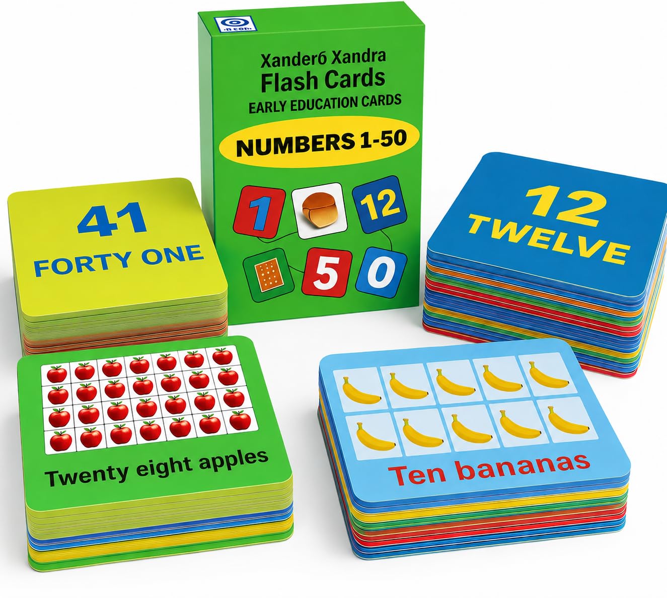 Number Flash Cards for Toddlers - Toddler Math Flash Cards - Learn Counting Flashcards Numbers 1-50 -Help Kids Count Games | Kids Toys Numbers Match
