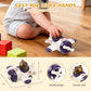 Airplane Toy Cars for Toddlers 1-3 - 4 Pack Press and Go Baby Car Toys, Push Airplanes with Rotating Propellers & Animal Drivers, Safe ABS Friction