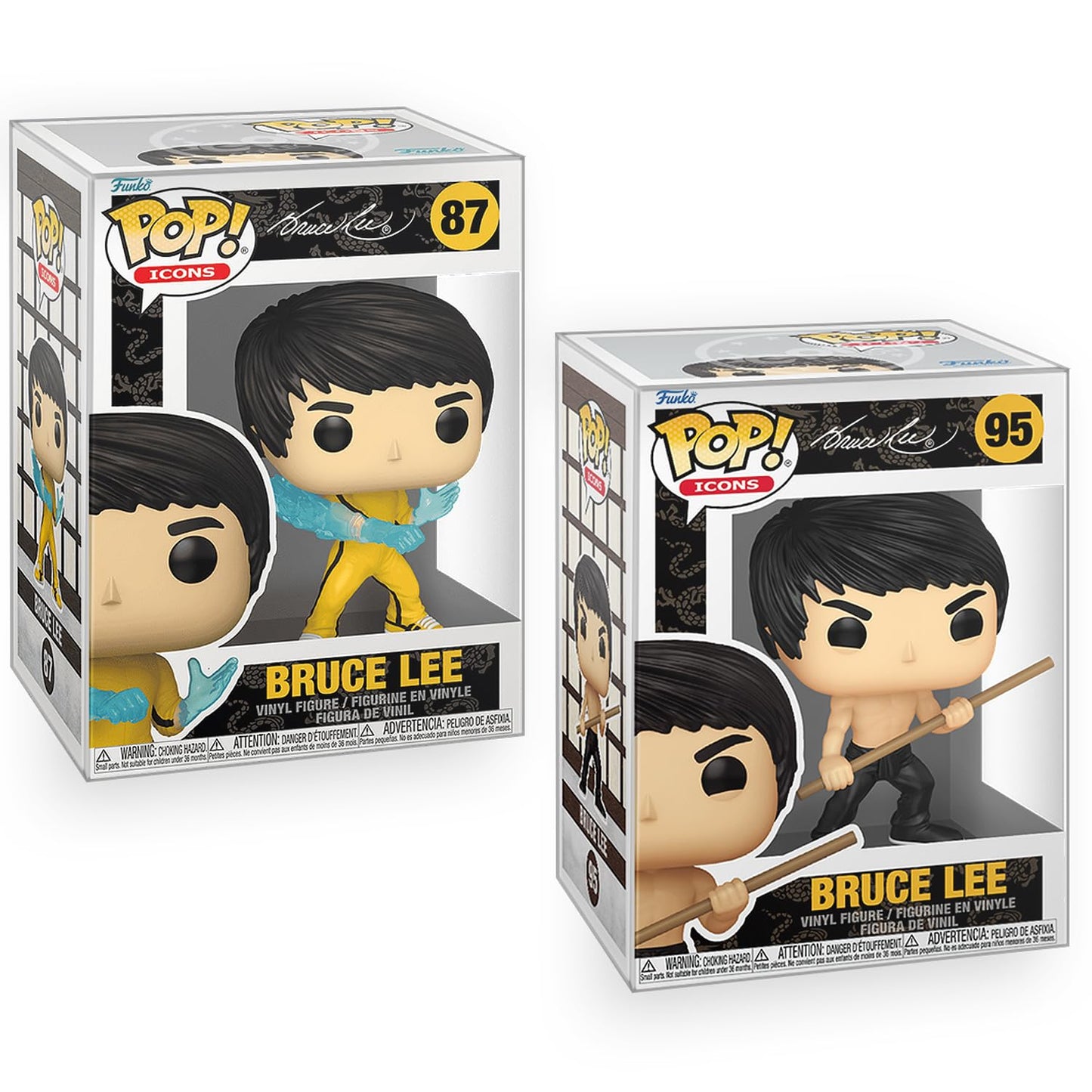Funko Pop! Icons: Bruce Lee - Set of 2 - Bruce Lee Vinyl Figures