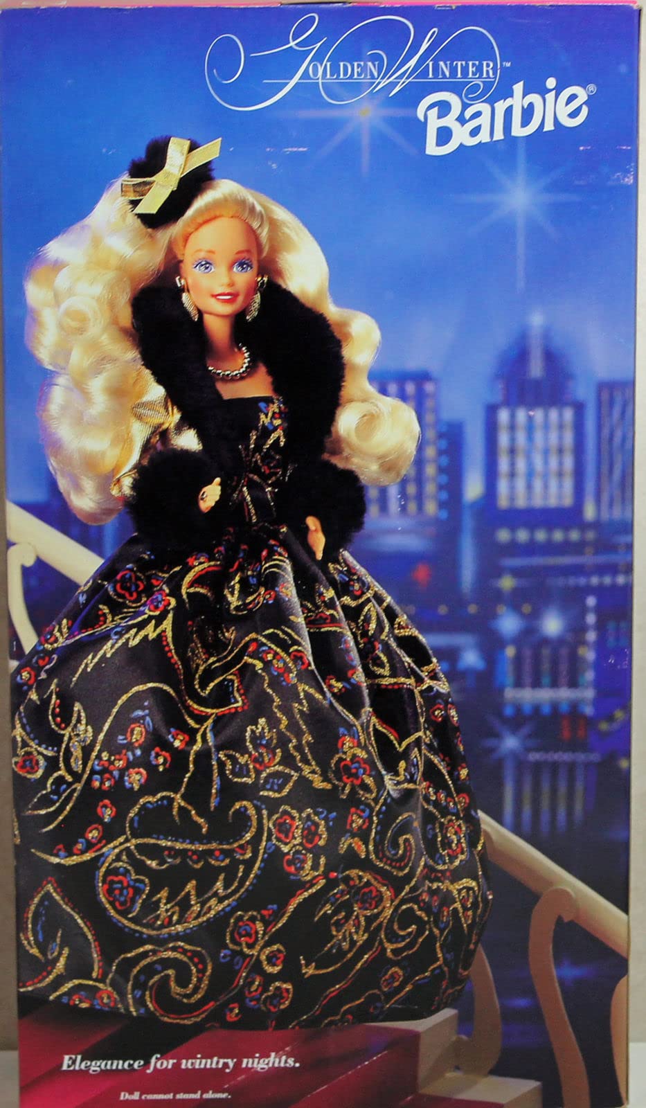 Barbie 1993 Limited Edition The Evening Elegance Series 12 Inch Doll - Golden Winter Barbie with Dress, Jacket, Hairpiece, Earrings, Ring, Necklace