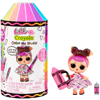 LOL Surprise Loves CRAYOLA Color Me Studio with Collectible Doll, Over 30+ Surprises, Paper Dresses & Accessories, Art Studio Packaging, Limited