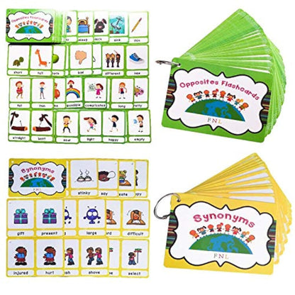 Richardy 20 Groups Synonyms/100 Groups Antonyms 2 Themes Flashcards Building Vocabulary Pocket Cards Educational Learning Toys Pre-Kindergarten