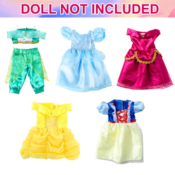 18 inch Girl Doll Dress Accessories-5 Sets Cosplay Princess Dress Fits 18 inch Girl Dolls (SET1)