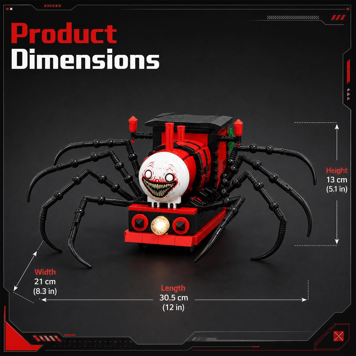 JYLWSMHU Spider Train Building Block Sets Horror Game Monster Model Adult Teena Fans Collector Home Office Decor Christmas Halloween Birthday Gift 649
