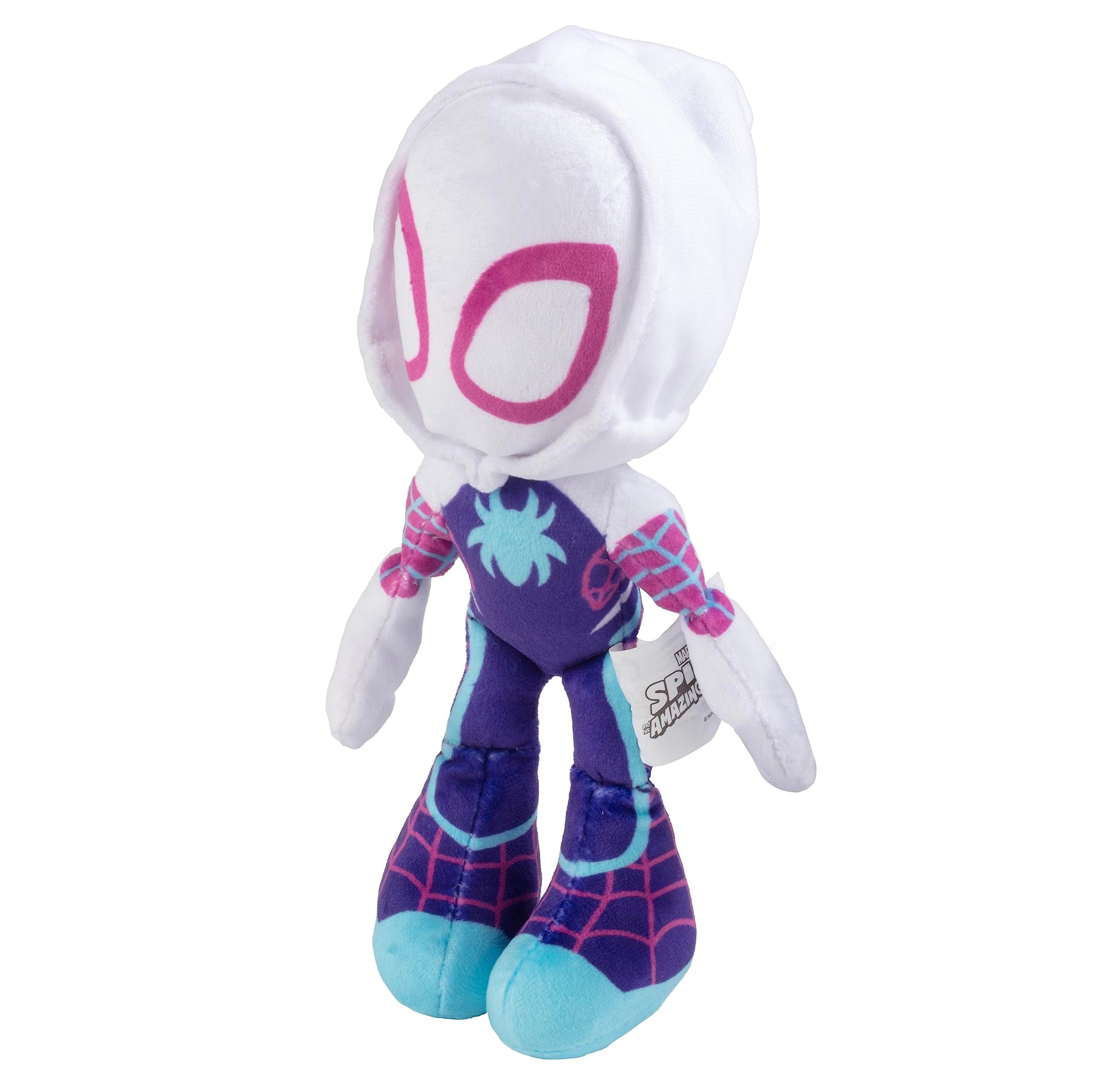 Marvel Spidey and His Amazing Friends 8" Gwen Stacy Ghost Spider Plush - Spider-Man Stuffed Animal Toy Figure - Officially Licensed - Spider-Verse