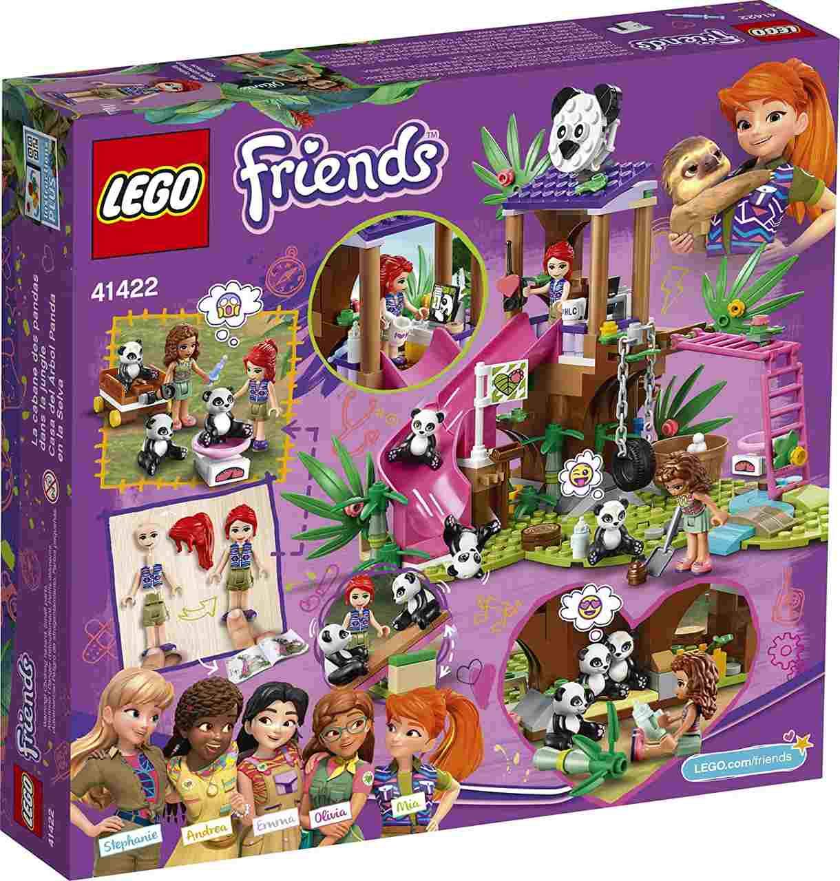 LEGO Friends Panda Jungle Tree House 41422 Building Toy; Includes 3 Panda Minifigures for KidsWho Love Wildlife Animals Friends Mia and Olivia (265