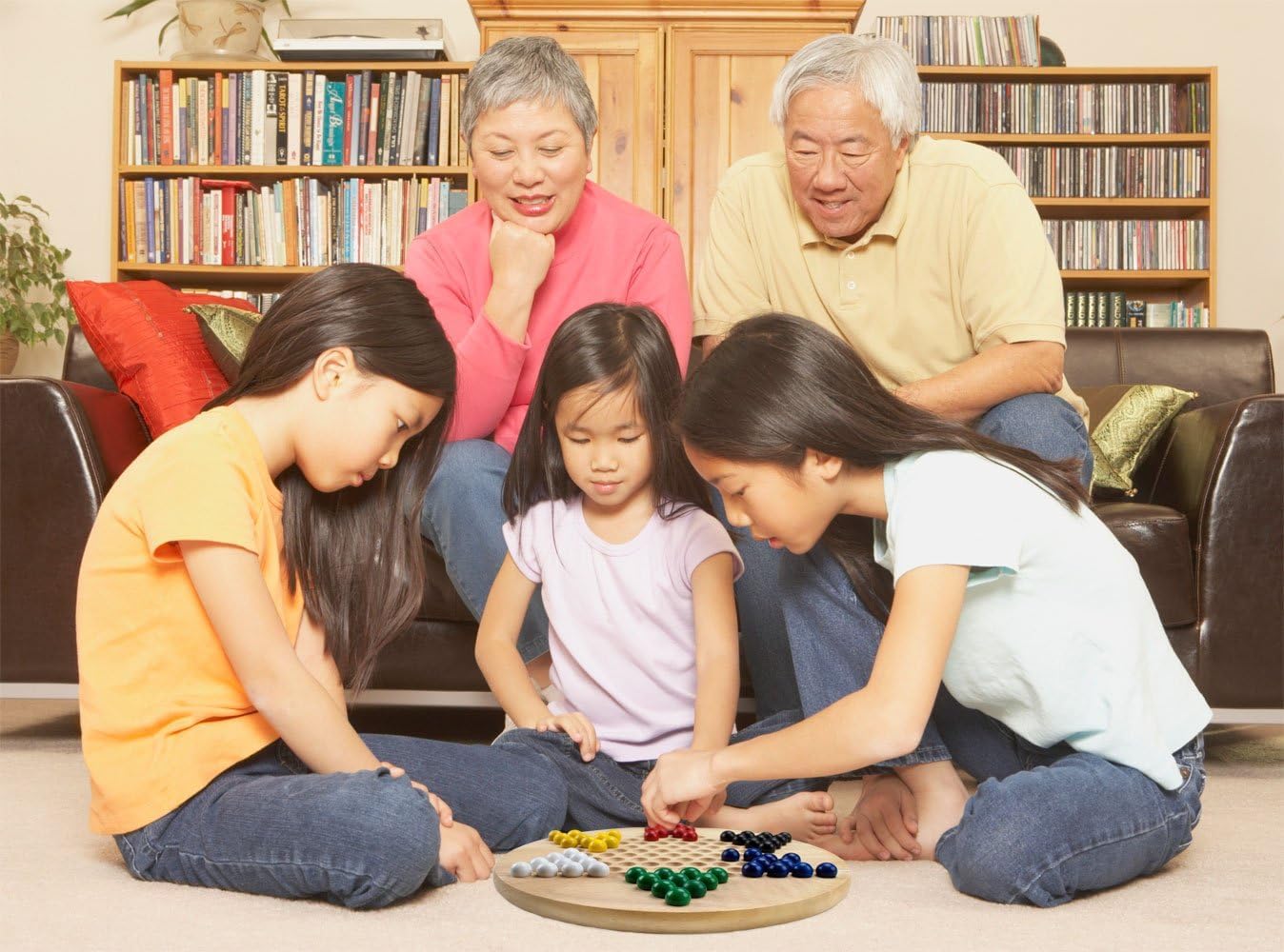 All Natural Wood Chinese Checkers with Wooden Marbles by Brybelly (1-Pack)