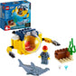 LEGO City Ocean Mini-Submarine 60263, Underwater Playset, Featuring a Toy Submarine, Pirate Treasure Chest, Hammerhead Shark Figure and a Pilot