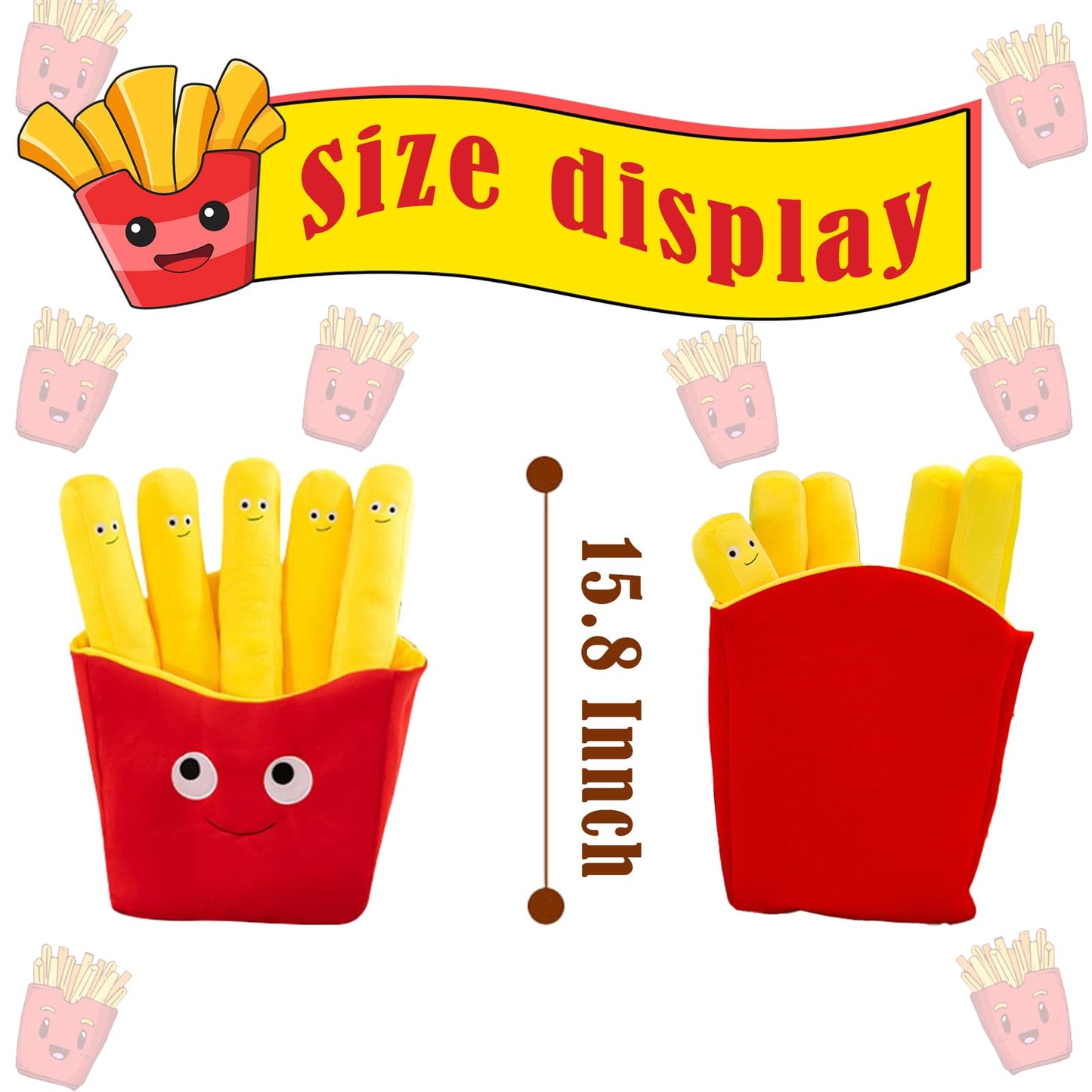 NILISWIEST Comfy French Fries Pillows Plush, Soft, Cuddly, and Irresistible for Family and Friends