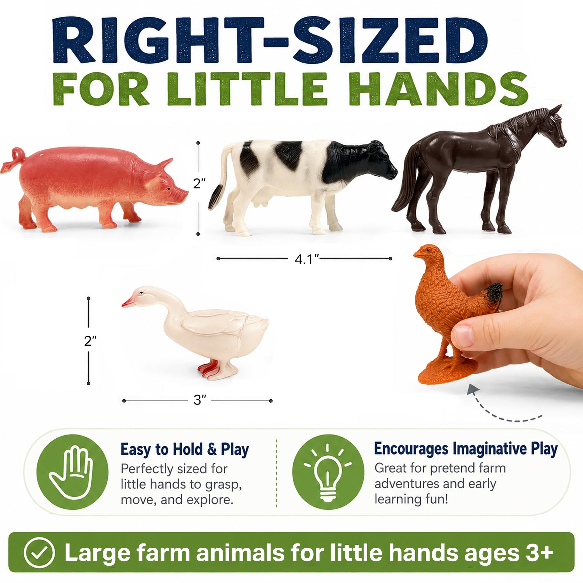 GiftExpress 12pc Large Farm Animal Toy Figures