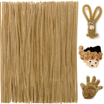 Praisebank Light Brown Pipe Cleaners for Crafts, 200pcs, Chenille Stems for DIY Projecets, Arts & Crafts Supplies for Festival Party Decorations