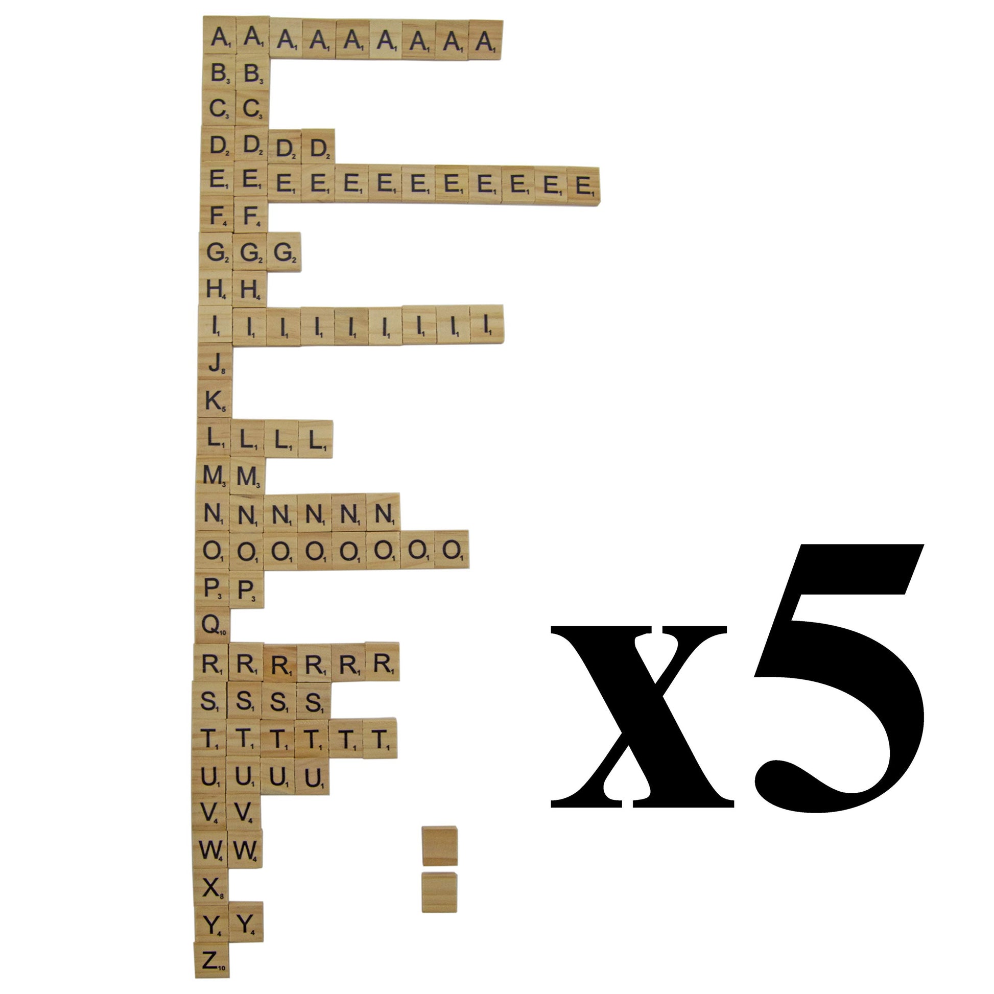 500 Wood Letter Tiles - 5 Full Sets of 100 Letters by SciencePurchase