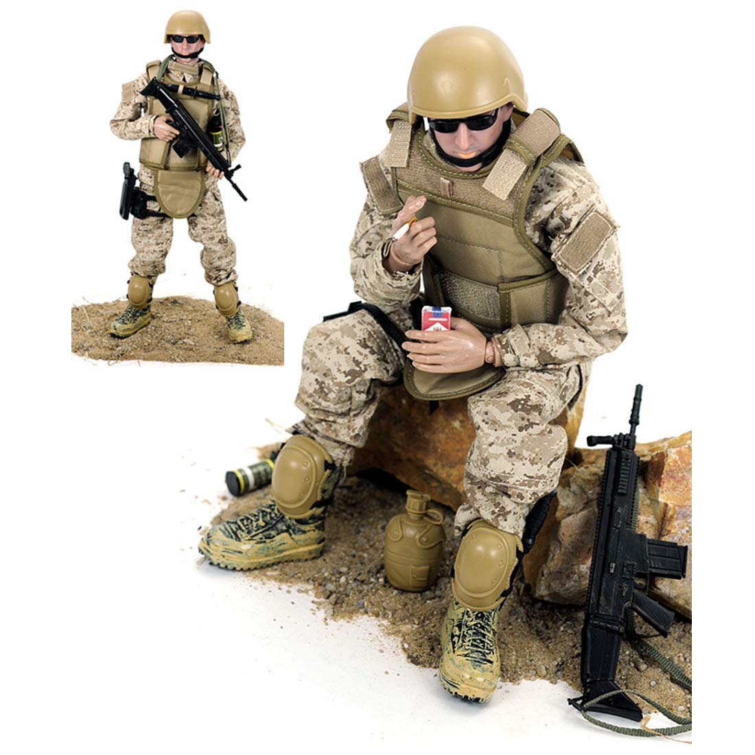 12 Inch Soldier Action Figure Model, 1/6 Realistic Army Military Navy Seal Model Set with Weapons and Accessories for Adults Military Lovers