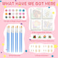 Framed 4 Pack Paint by Numbers Kit for Kids, Cute Cartoon Paint by Number for Kids Ages 4-8 Easy Paint by Number Kits Age 8-12, DIY Acrylic Oil